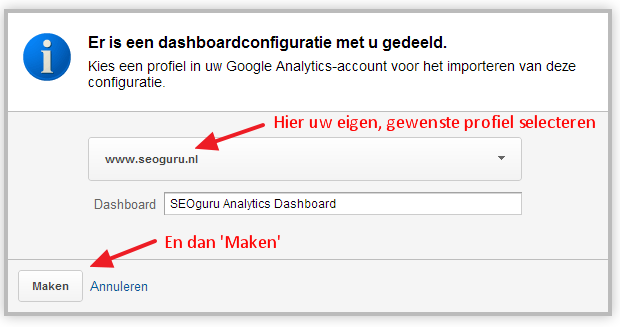 screenshot seoguru google analytics dashboard